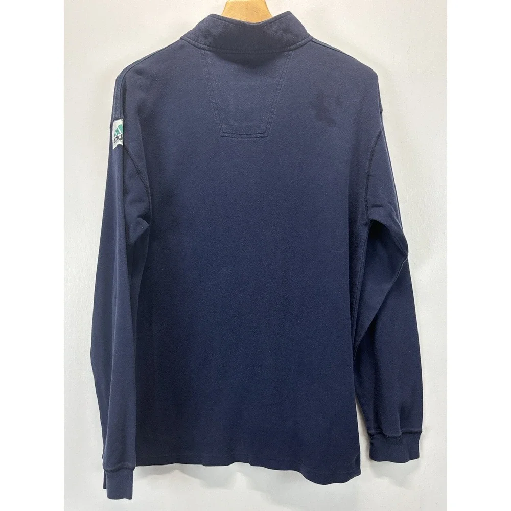 Vtg Adidas Pullover Shirt Sz X-Large Mens Navy 1/4 Zip Long Sleeve READ 90's